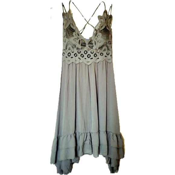SCALLOPED LACE BRALETTE DRESS - OLIVE - Size XS - Picture 2 of 11